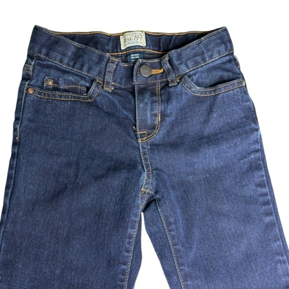 The Childrens Place Girls Jeans Size 6X 7 Dark Blue Denim Wash Skinny Stretch - Picture 2 of 14